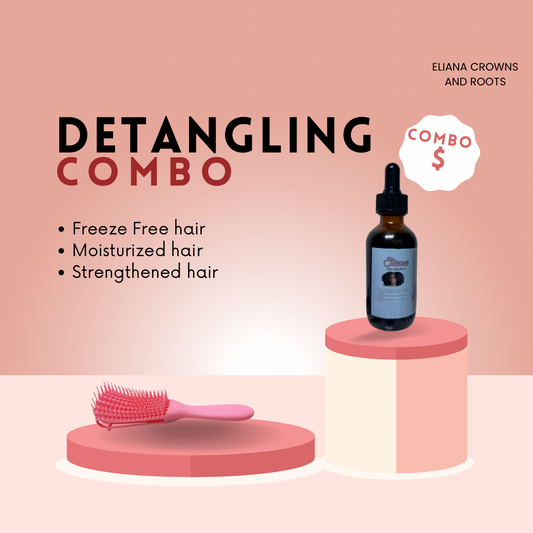 Eliana Hair Growth Starter Set (Ayurvedic Oil+Detangling Brush Combo)